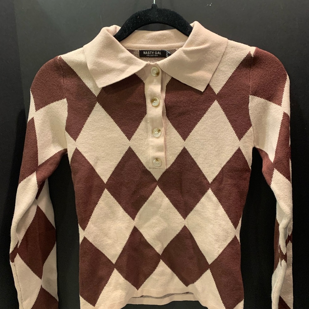 Nasty Gal long sleeved collard sweater - Picture 4 of 8